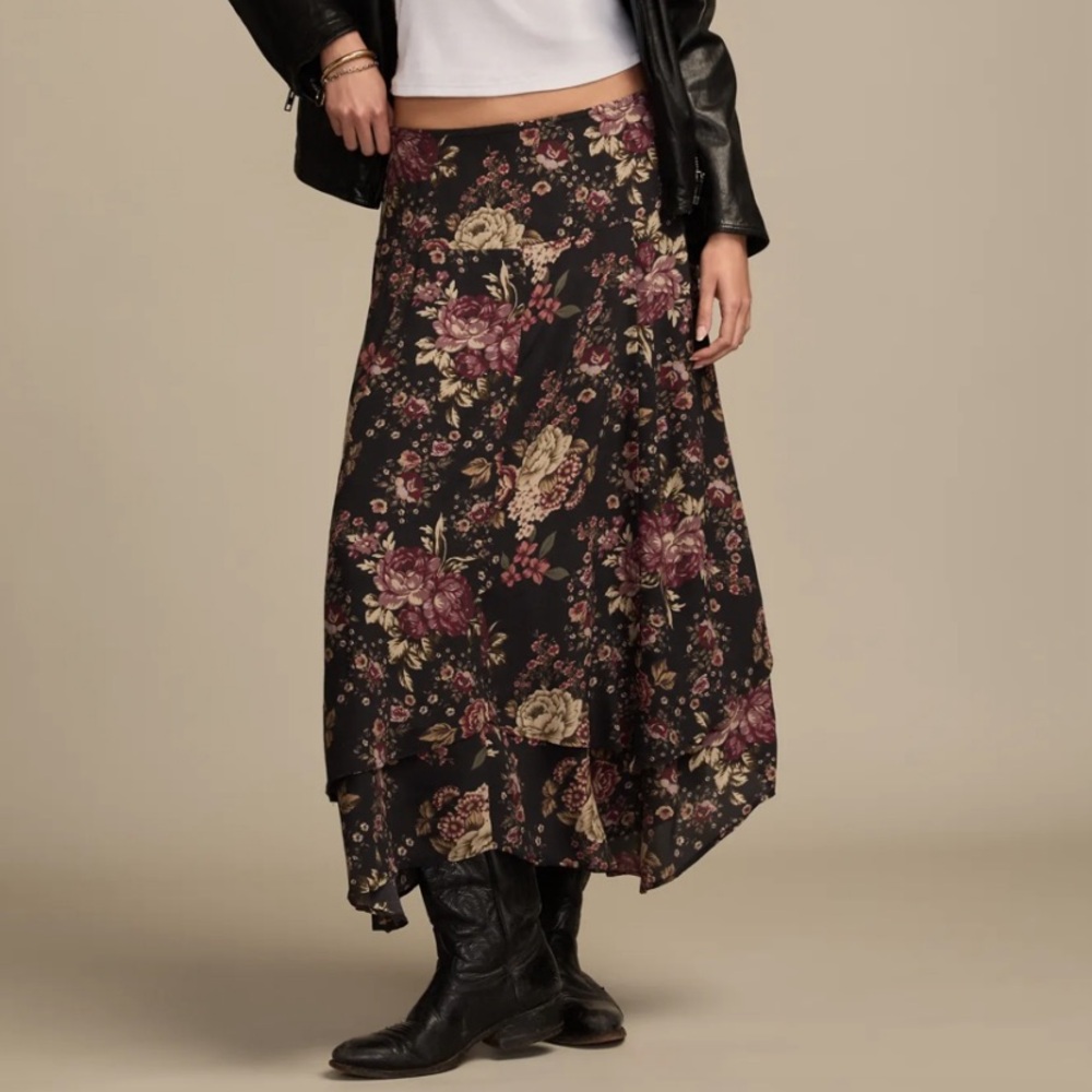 Lucky Brand GORGEOUS Floral Maxi Skirt XXL NWT